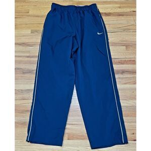 Nike Dri-Fit Men's Pant Track Basketball Y2k Ankle Zip Hem Flat Front XL Blue